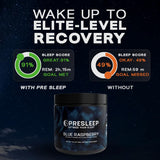 PreSleep Sleep Supplement Powder 411g side view of the packaging