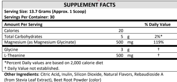 PreSleep Sleep Supplement Powder in a glass of water