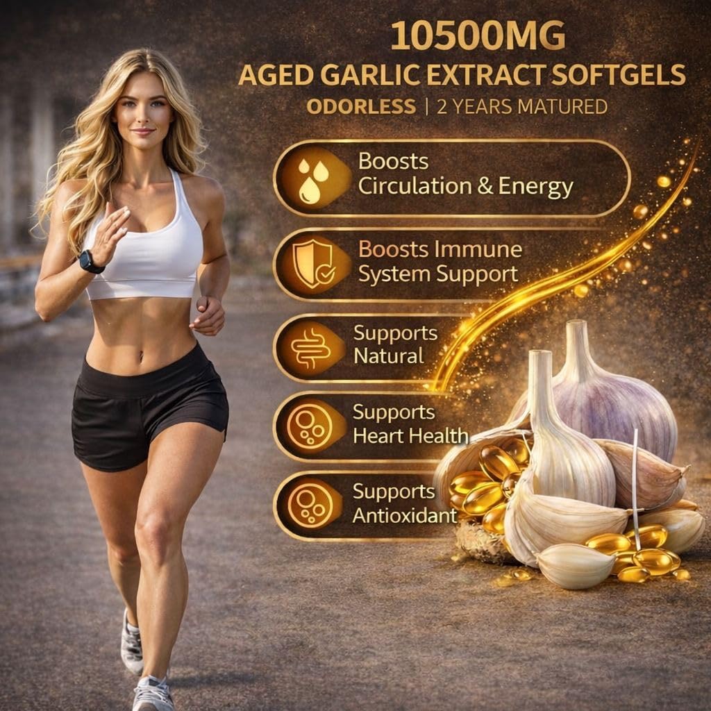 Prestige Supply Odorless Aged Garlic Extract 525mg capsules bottle with label
