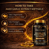 Prestige Supply Odorless Aged Garlic Extract 525mg capsules close-up