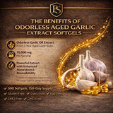 Prestige Supply Odorless Aged Garlic Extract 525mg capsules on a wooden table