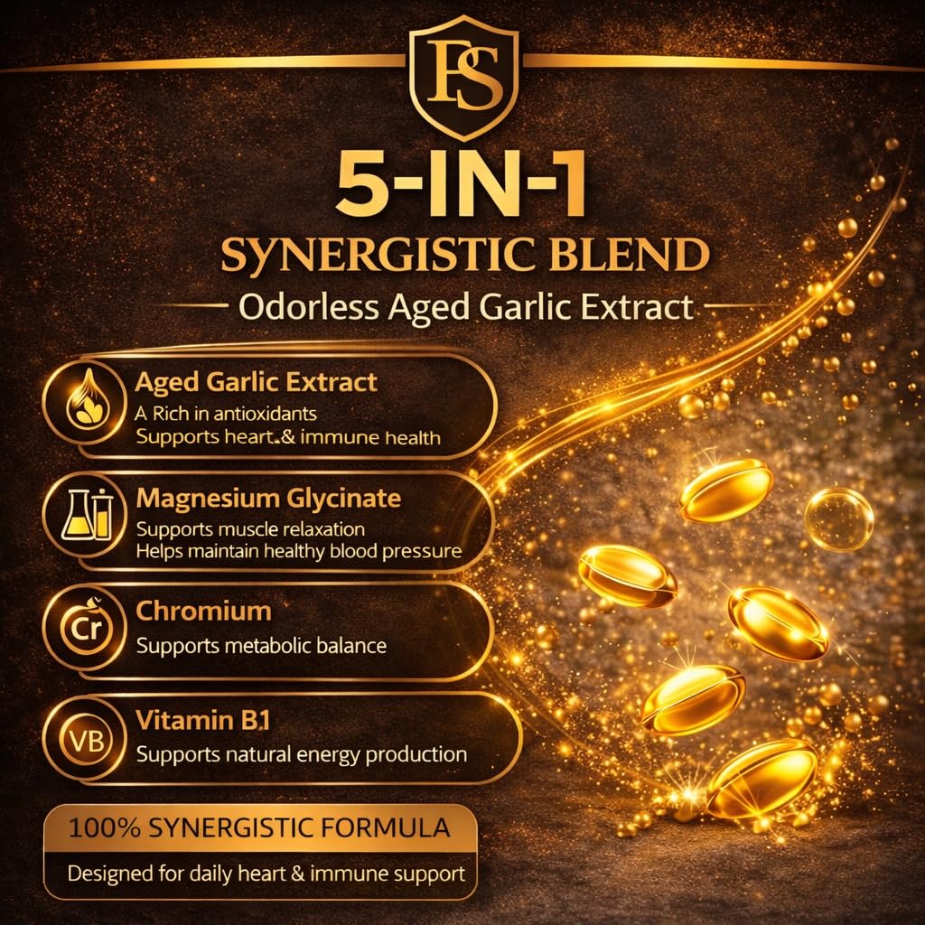 Prestige Supply Odorless Aged Garlic Extract 525mg capsules side view