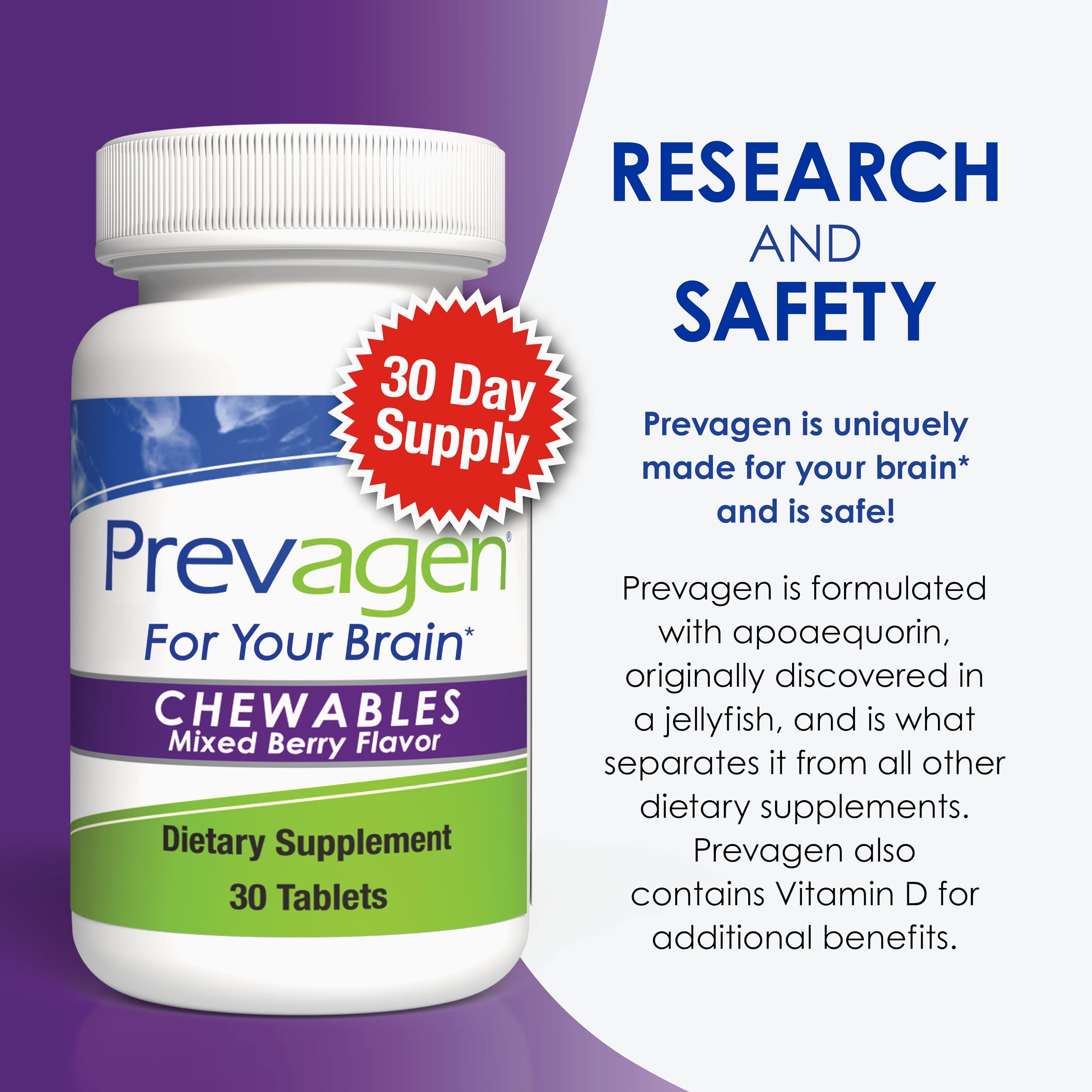 Prevagen chewables displayed on a wooden table