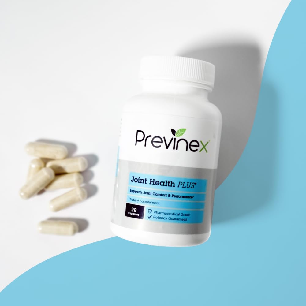 Previnex Joint Support Supplement displayed with lifestyle elements