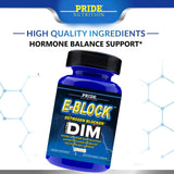 Pride Nutrition E-BLOCK DIM 700mg capsules on a wooden table