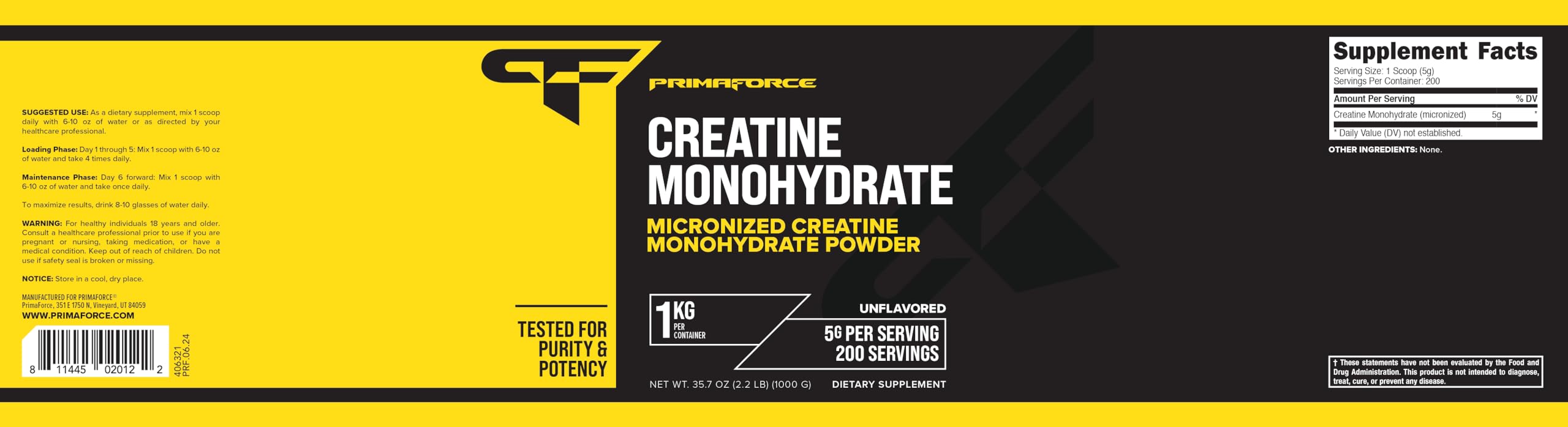 Primaforce Creatine Monohydrate 1 KG lifestyle scene with gym equipment