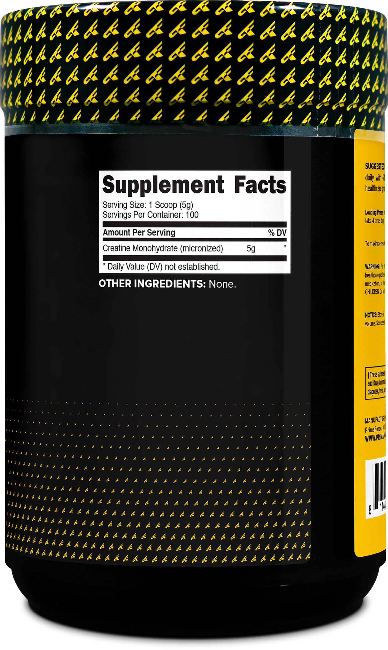 Primaforce Creatine Monohydrate 500g with serving scoop
