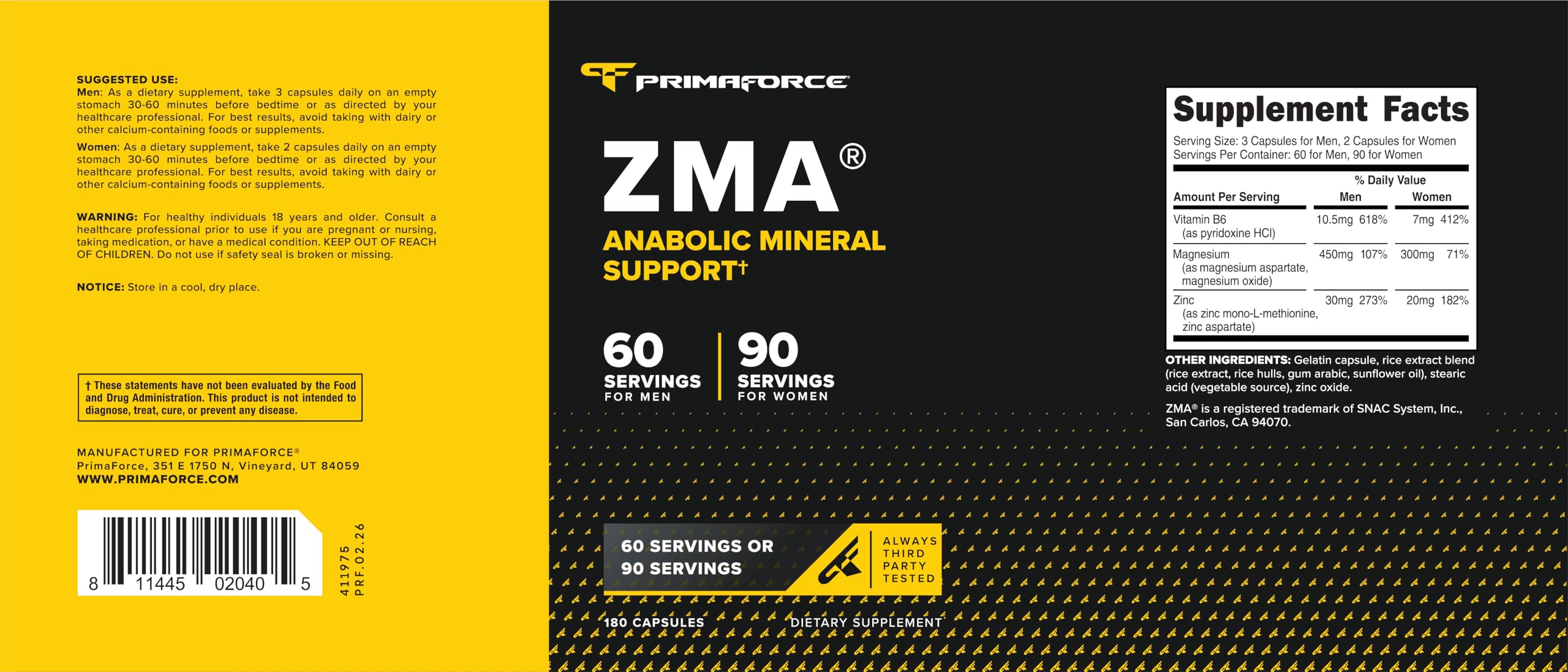 Primaforce Daily Multivitamin ingredients list