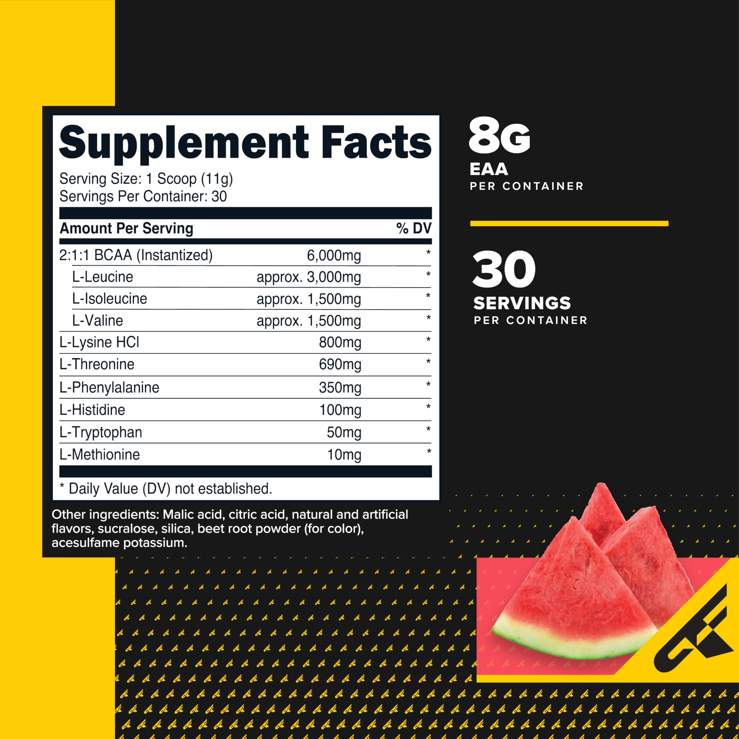 Primaforce EAA Powder nutritional information label