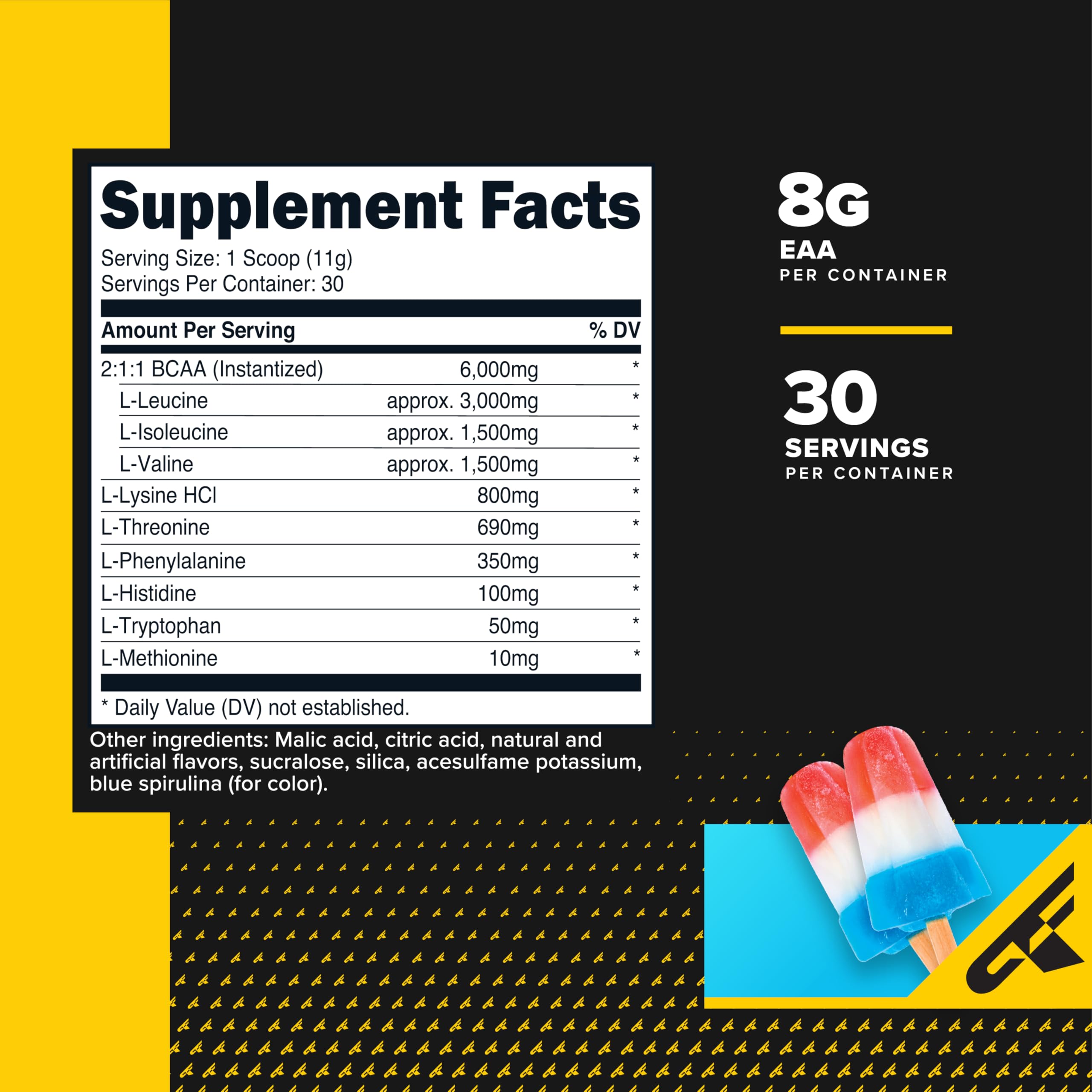 Primaforce EAA Powder nutritional information label