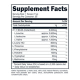 Primaforce EAA Powder Tropical Punch ingredients list on packaging