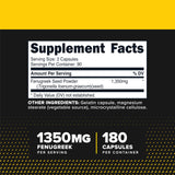Primaforce Fenugreek Seed Capsules 180 count bottle