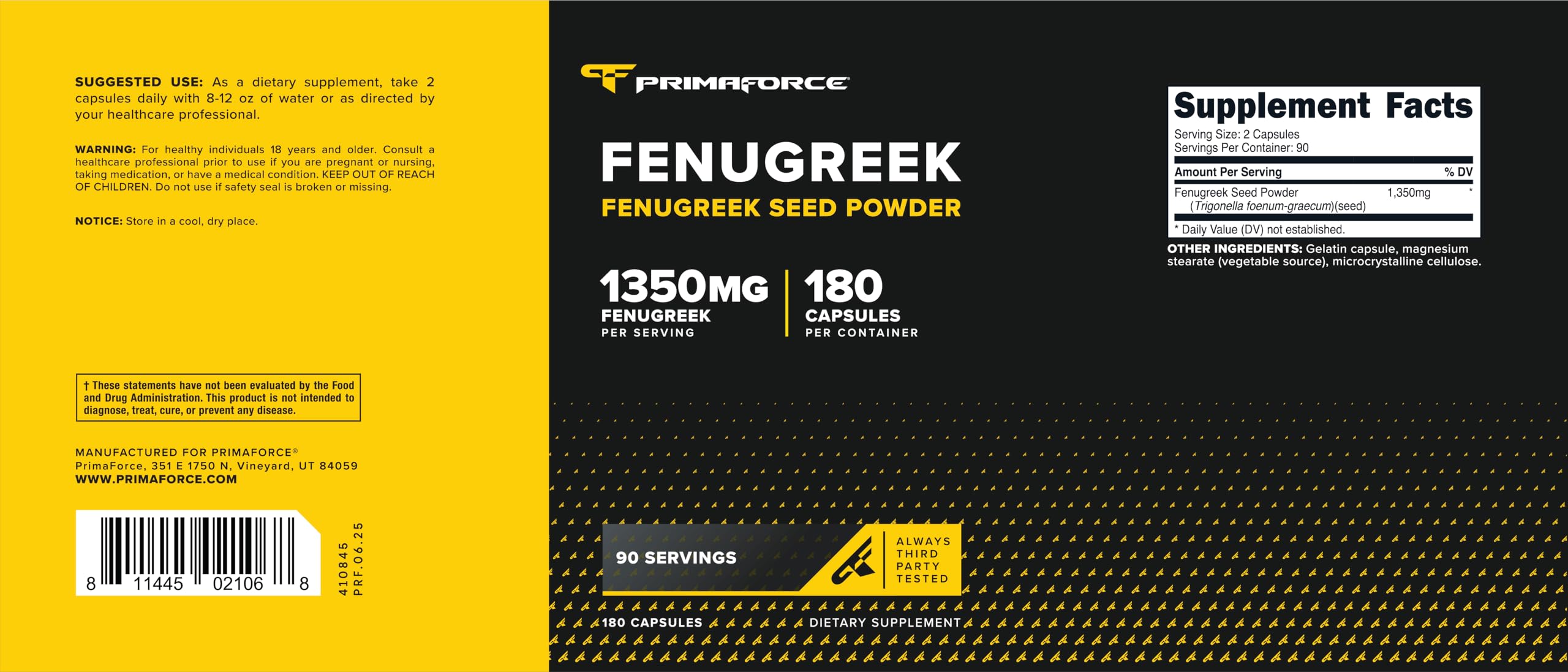 Primaforce Fenugreek Seed Capsules on a wooden table