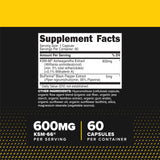 Primaforce KSM-66 Ashwagandha bottle side view showing 60 capsules