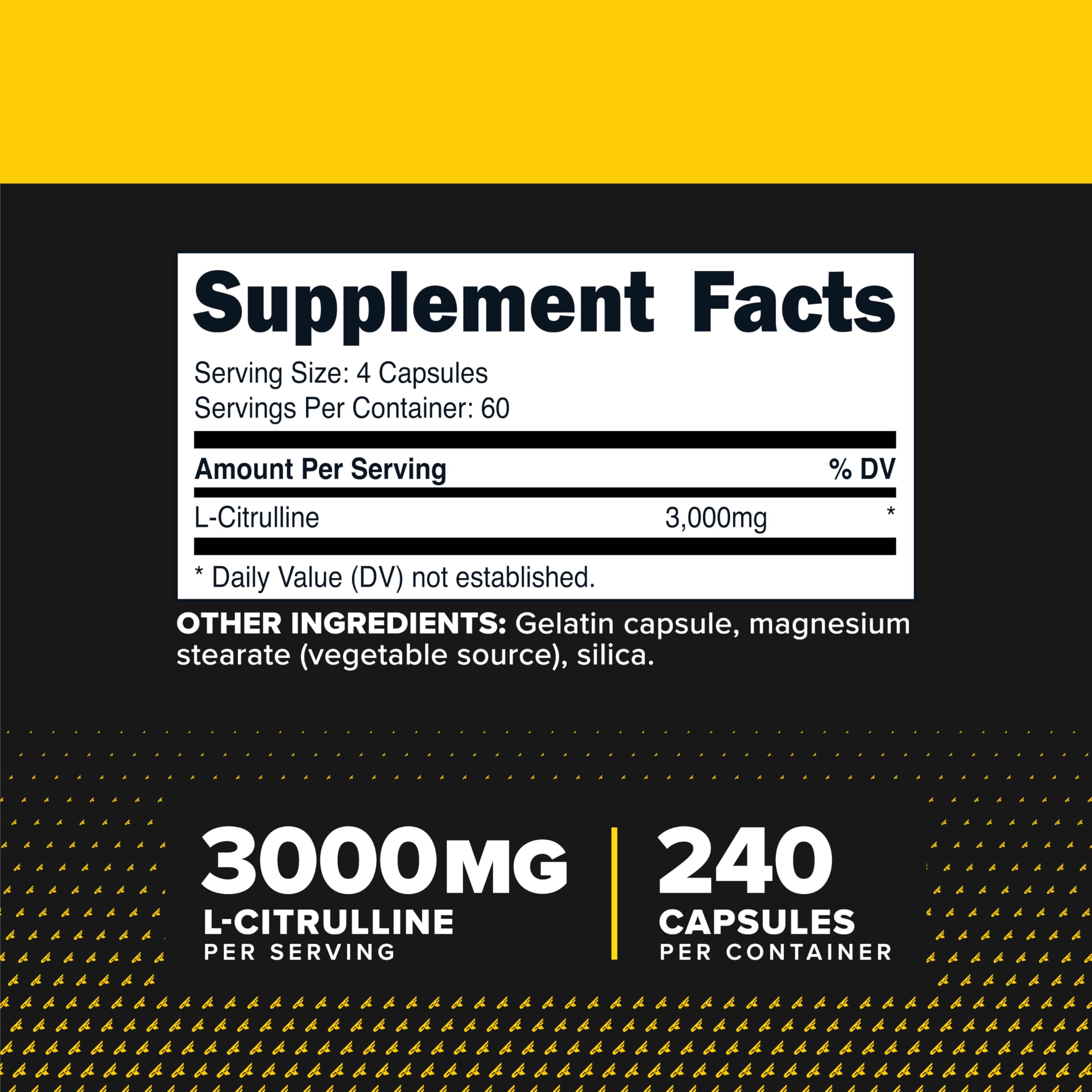 Primaforce L-Citrulline 240 capsules bottle side view