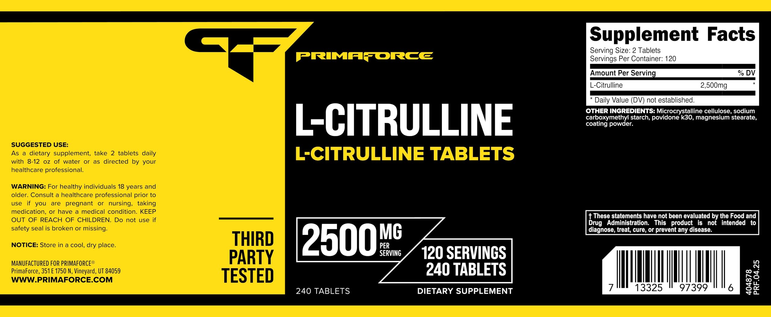 Primaforce L-Citrulline bottle on a kitchen counter