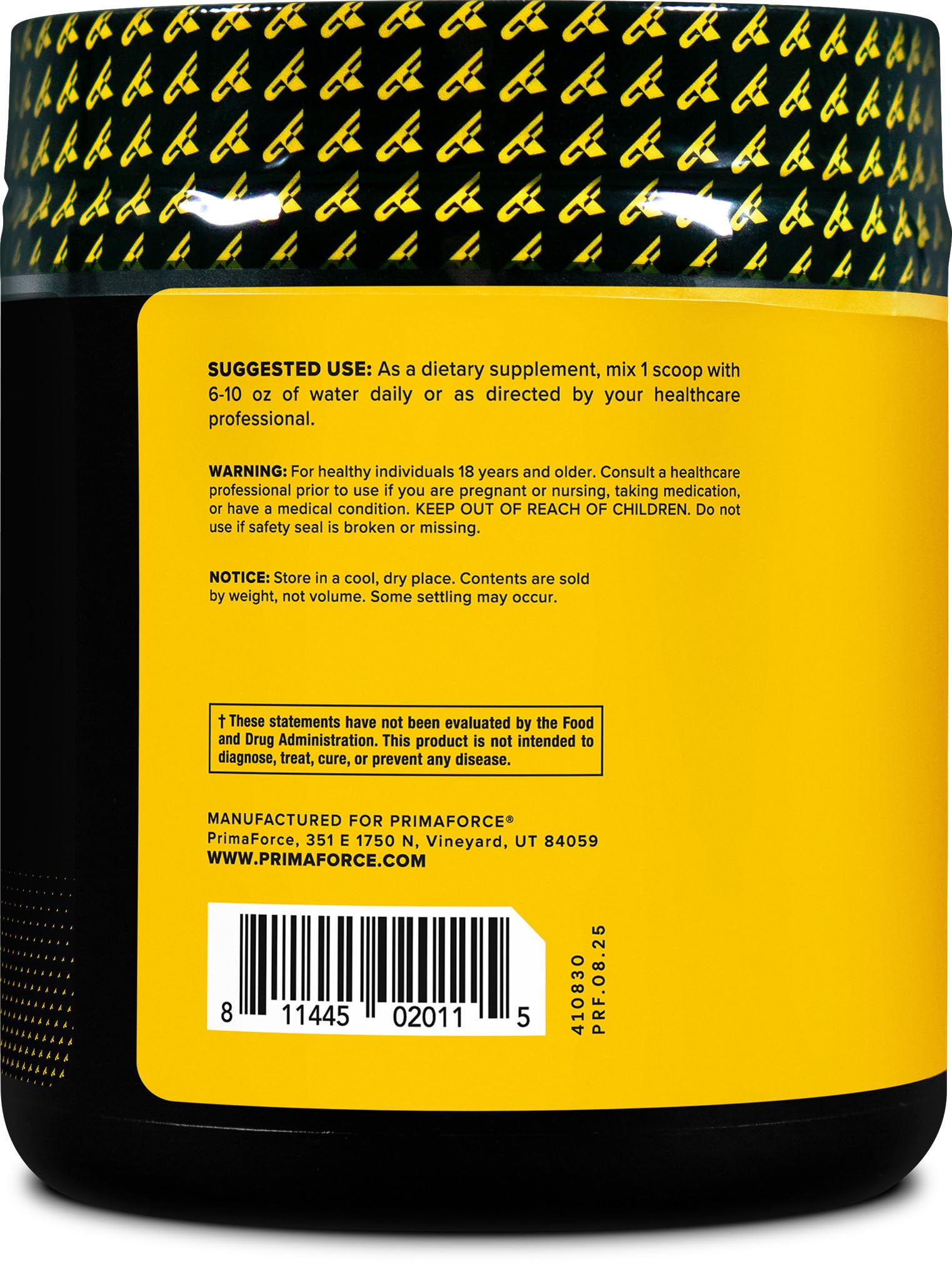 Primaforce L-Citrulline Malate 200g container side view