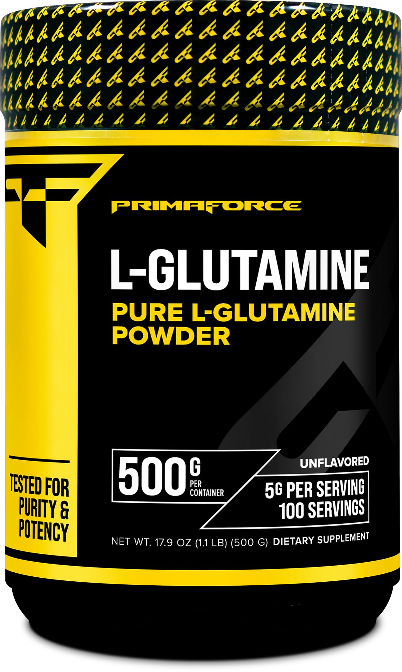 Primaforce L-Glutamine 500g unflavoured powder front view