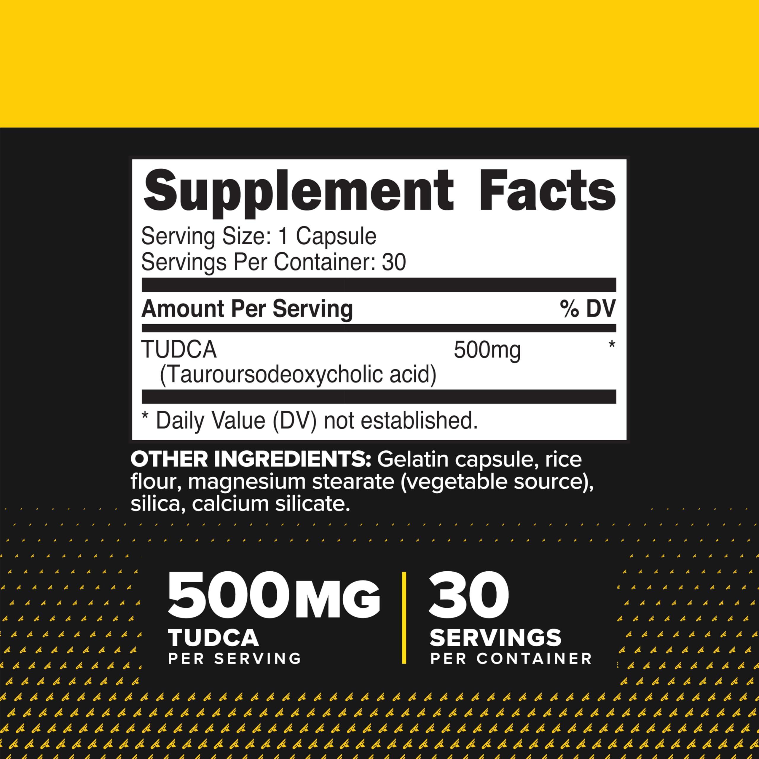 Primaforce TUDCA Capsules 500mg side view with label