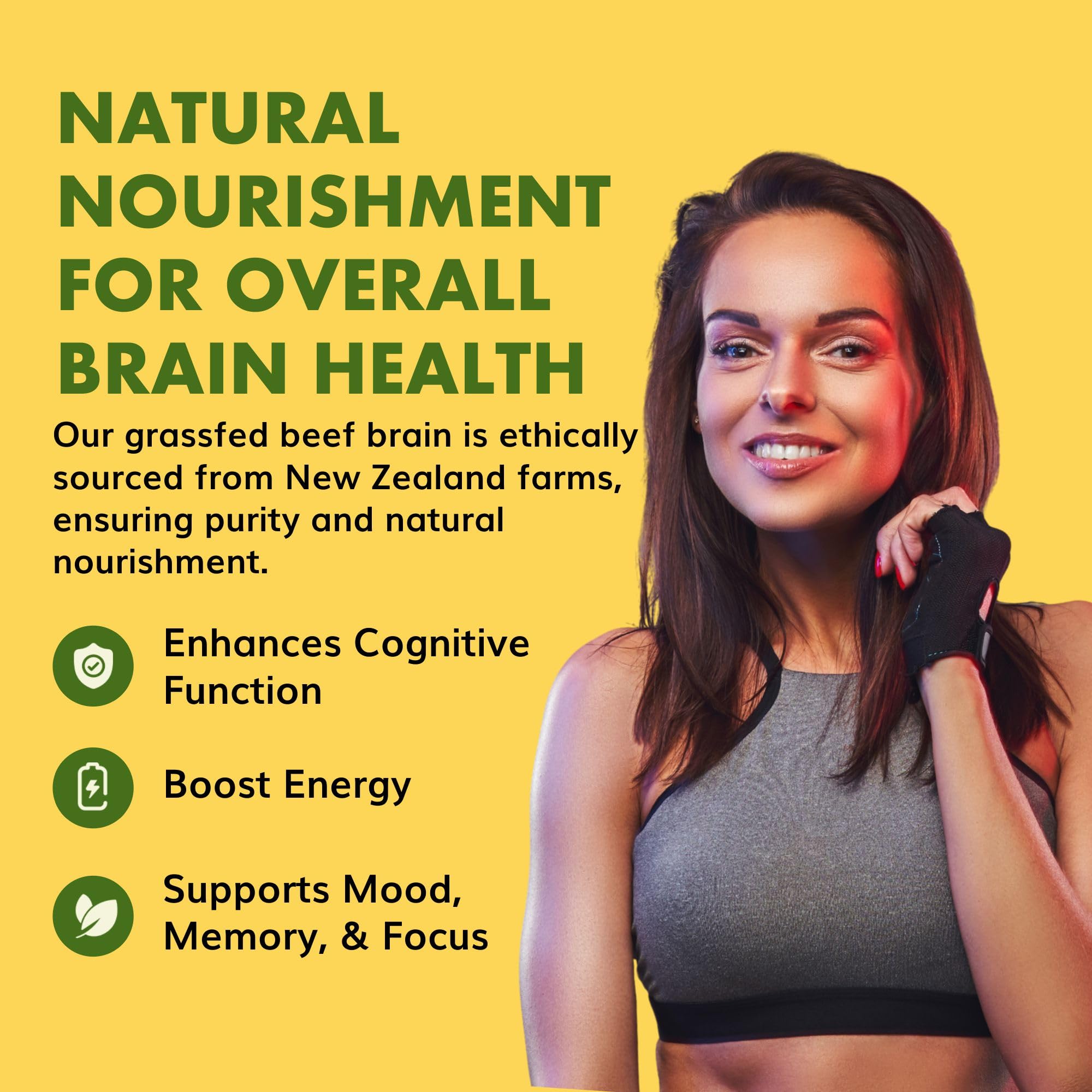 Primal Being Beef Brain Capsules 1500mg bottle and capsules