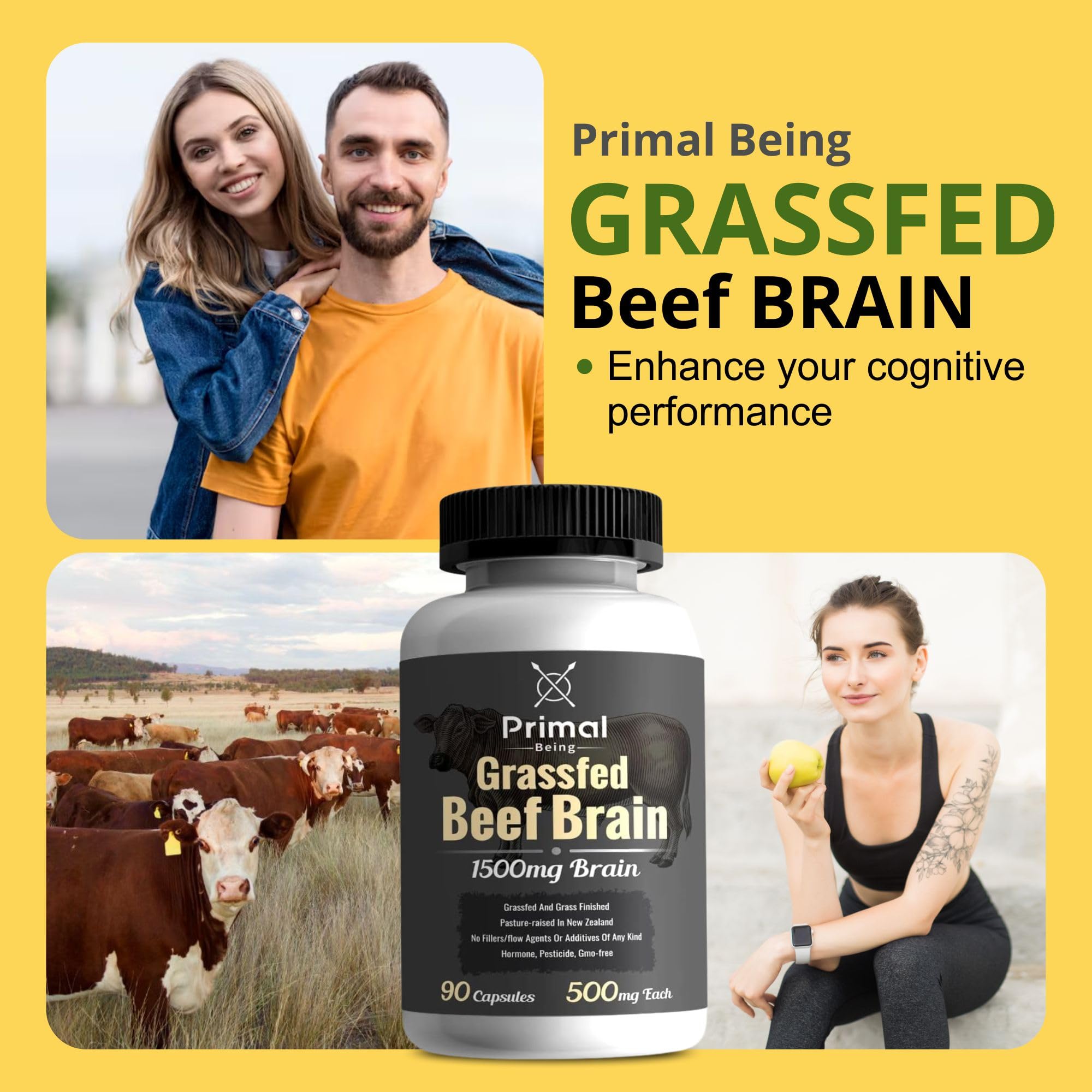 Primal Being Beef Brain Capsules 1500mg ingredients list