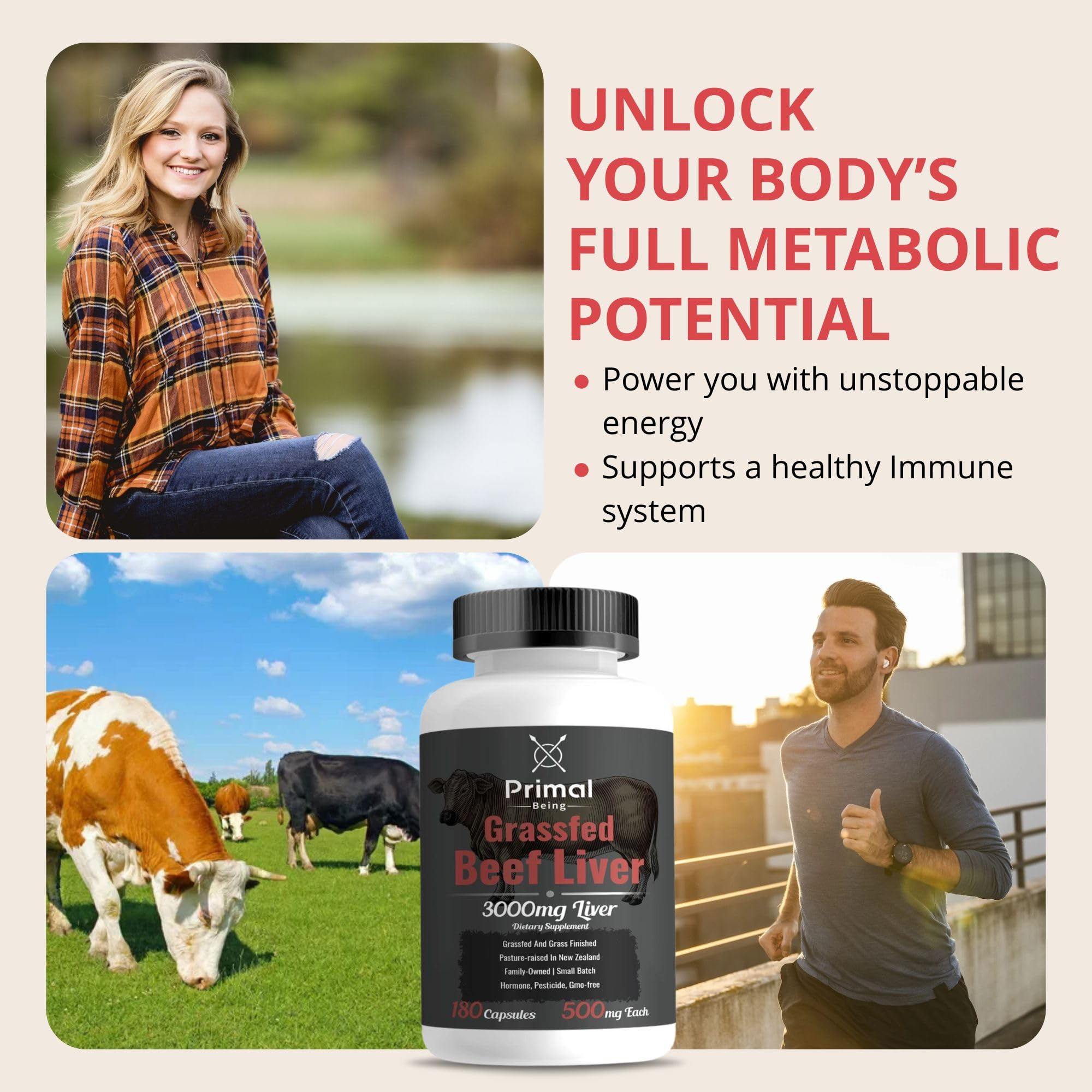 Primal Being Beef Liver Capsules packaging details