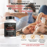 Primal Being Beef Liver Capsules with natural background