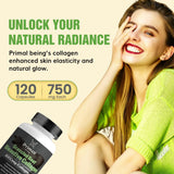 Primal Being Bioactive Collagen Capsules displayed with natural ingredients