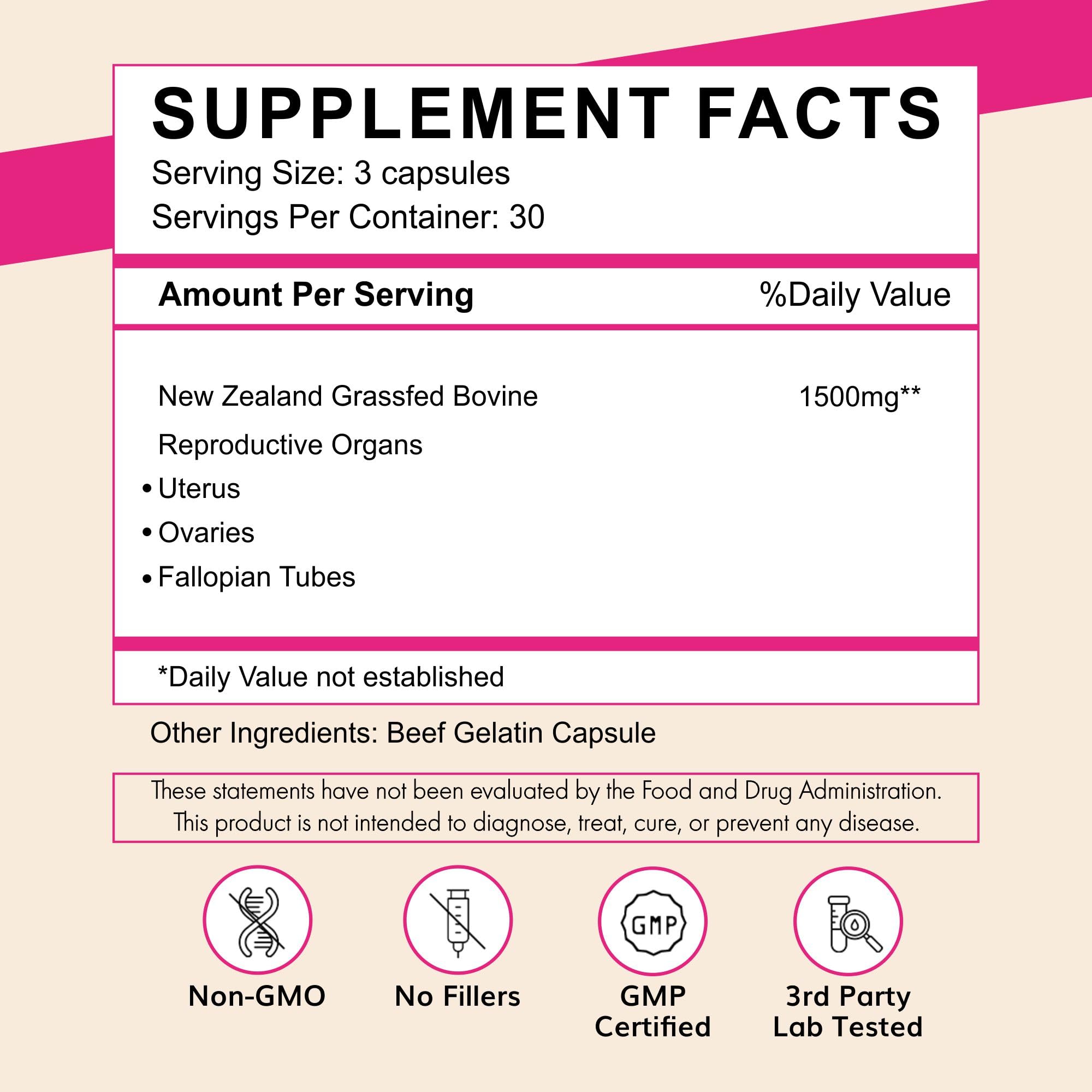 Primal Being Female Vitality capsules bottle side view