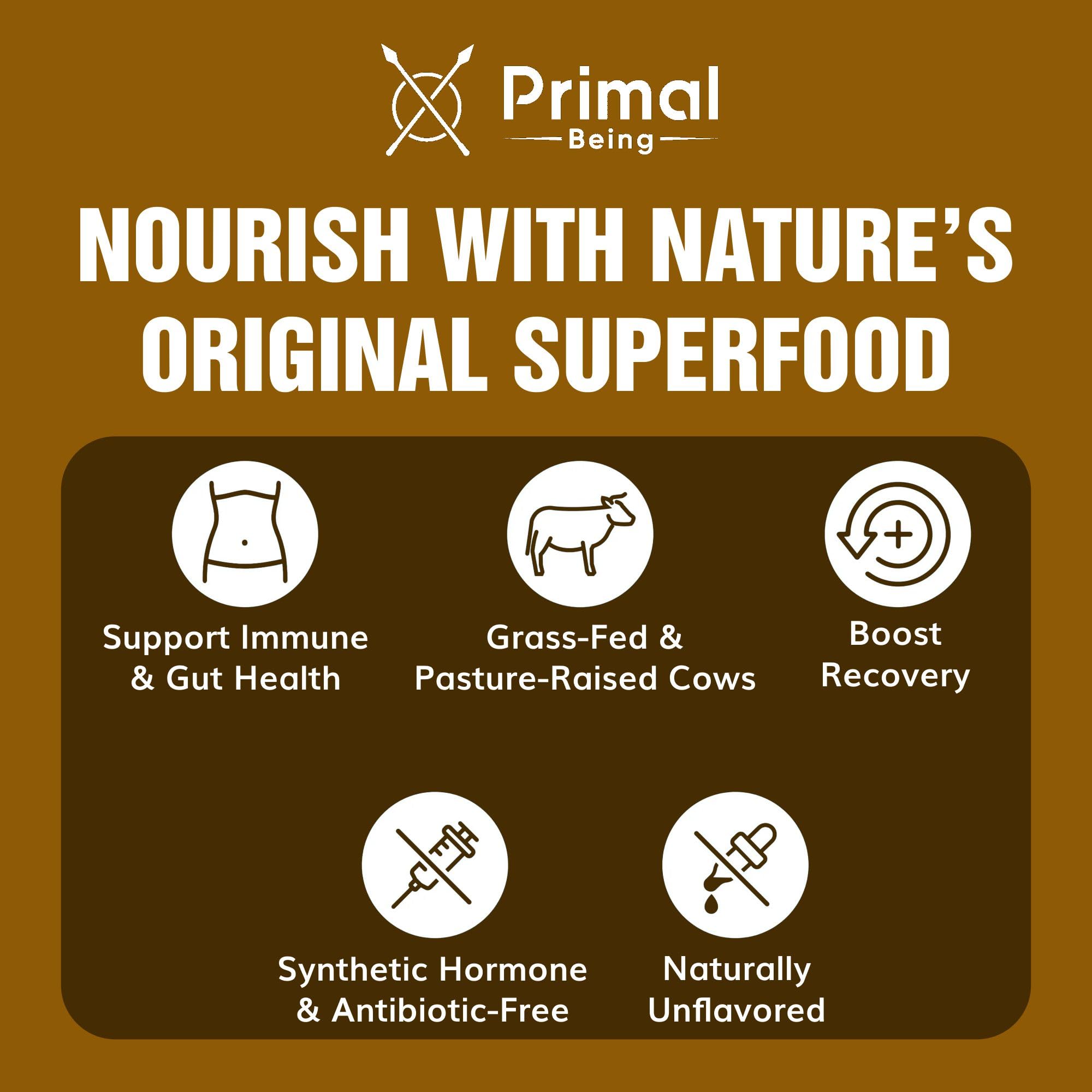 Primal Being Grassfed Colostrum Powder 126g in a glass of water