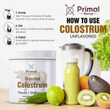 Primal Being Grassfed Colostrum Powder 126g side view