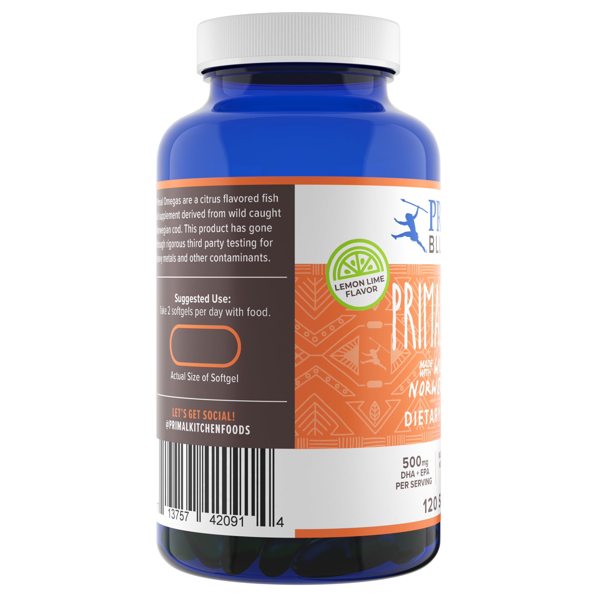 Primal Blueprint Primal Omegas product with a lemon lime slice