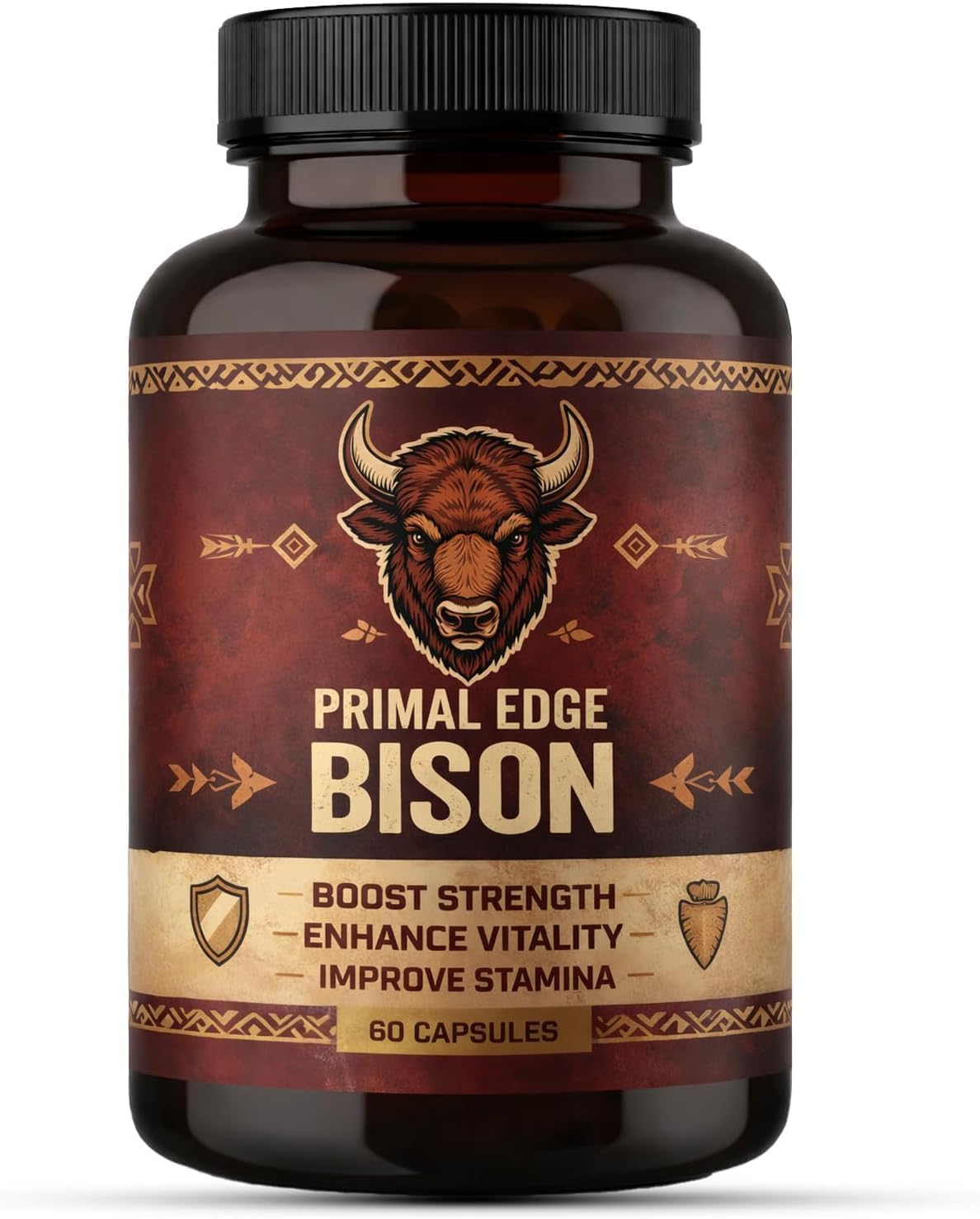 Primal Edge Biso Bison Extract 60 Capsules front view