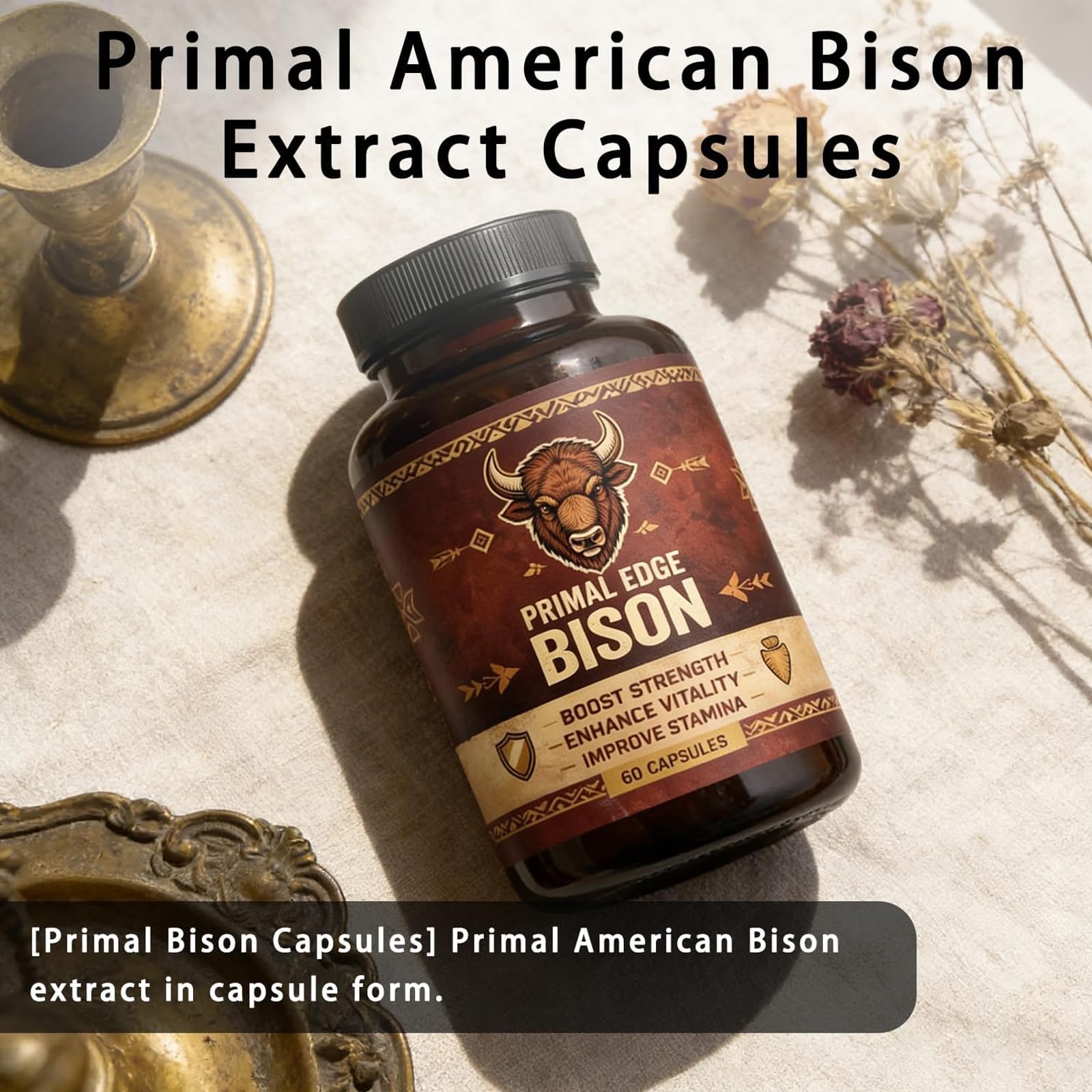 Primal Edge Biso Bison Extract Capsules side view