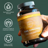 Primal Harvest Ashwagandha Supplement capsule in hand