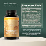 Primal Harvest Ashwagandha Supplement side view with nutritional information