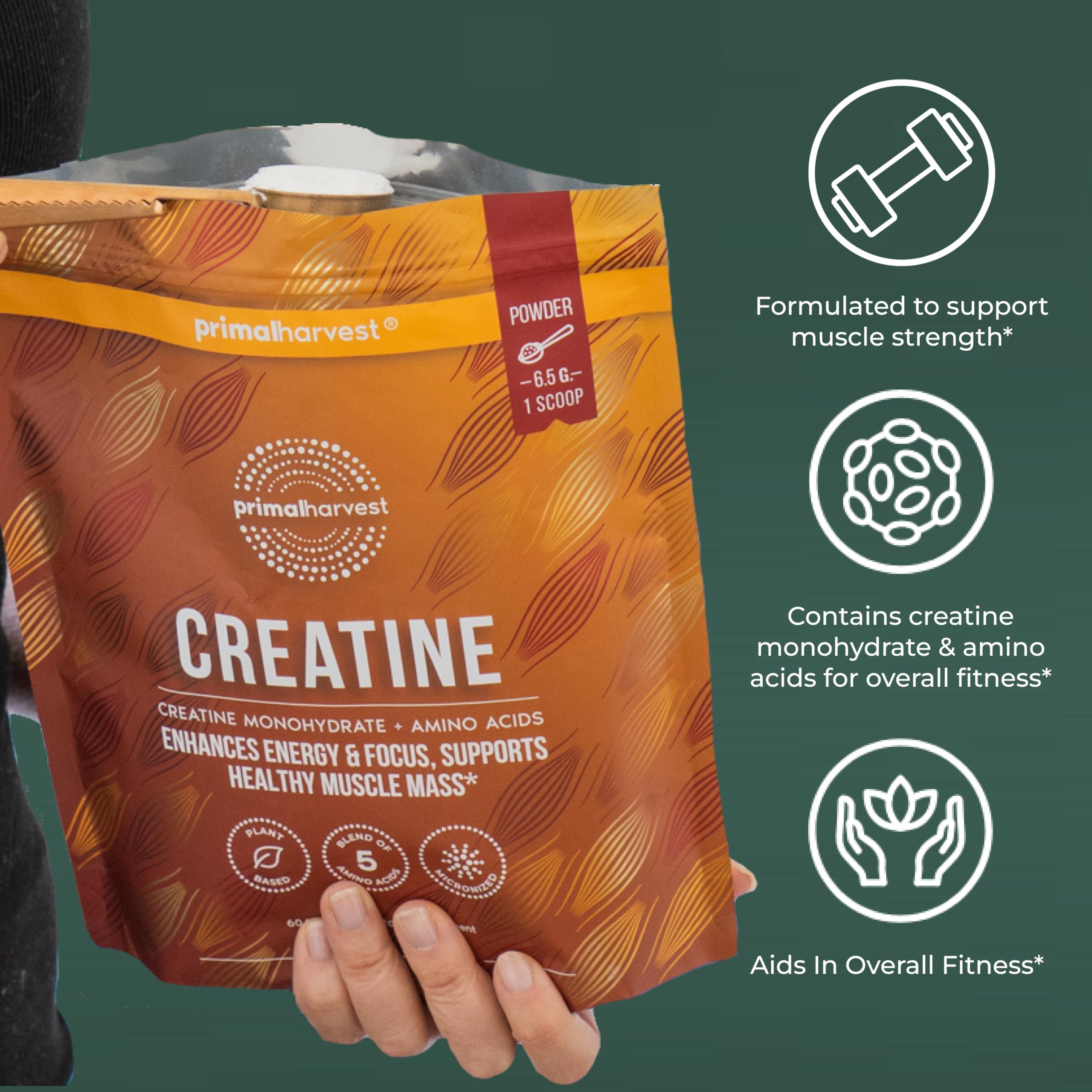 Primal Harvest Creatine Powder 388g nutritional information