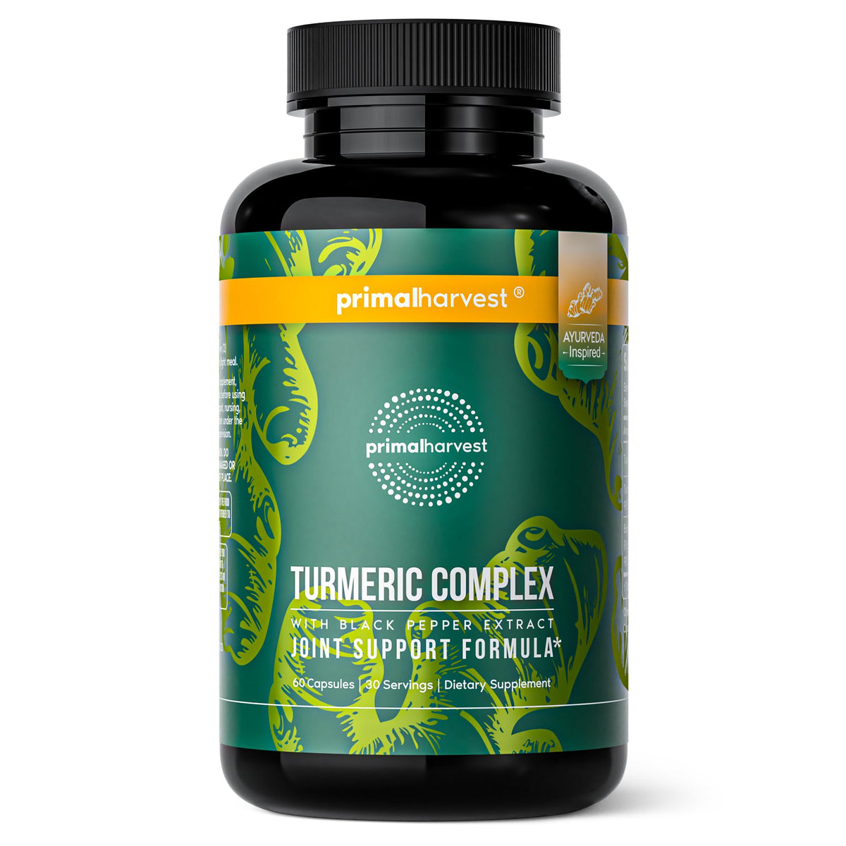 Primal Harvest Curcumin Supplement 60 capsules front view