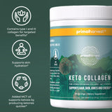 Primal Harvest Keto Collagen Powder 170g with measuring scoop