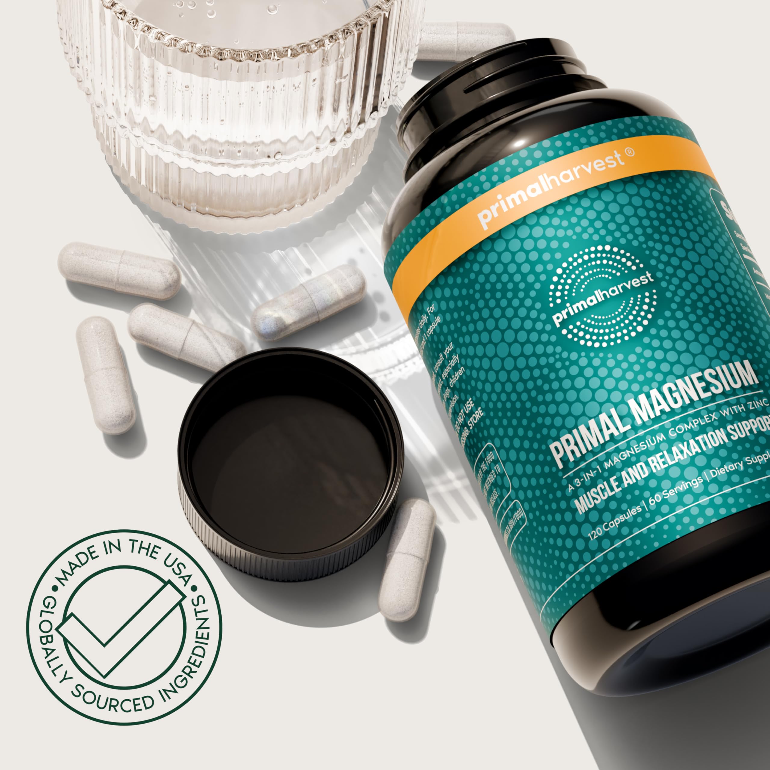 Primal Harvest Magnesium Supplement with a balanced meal
