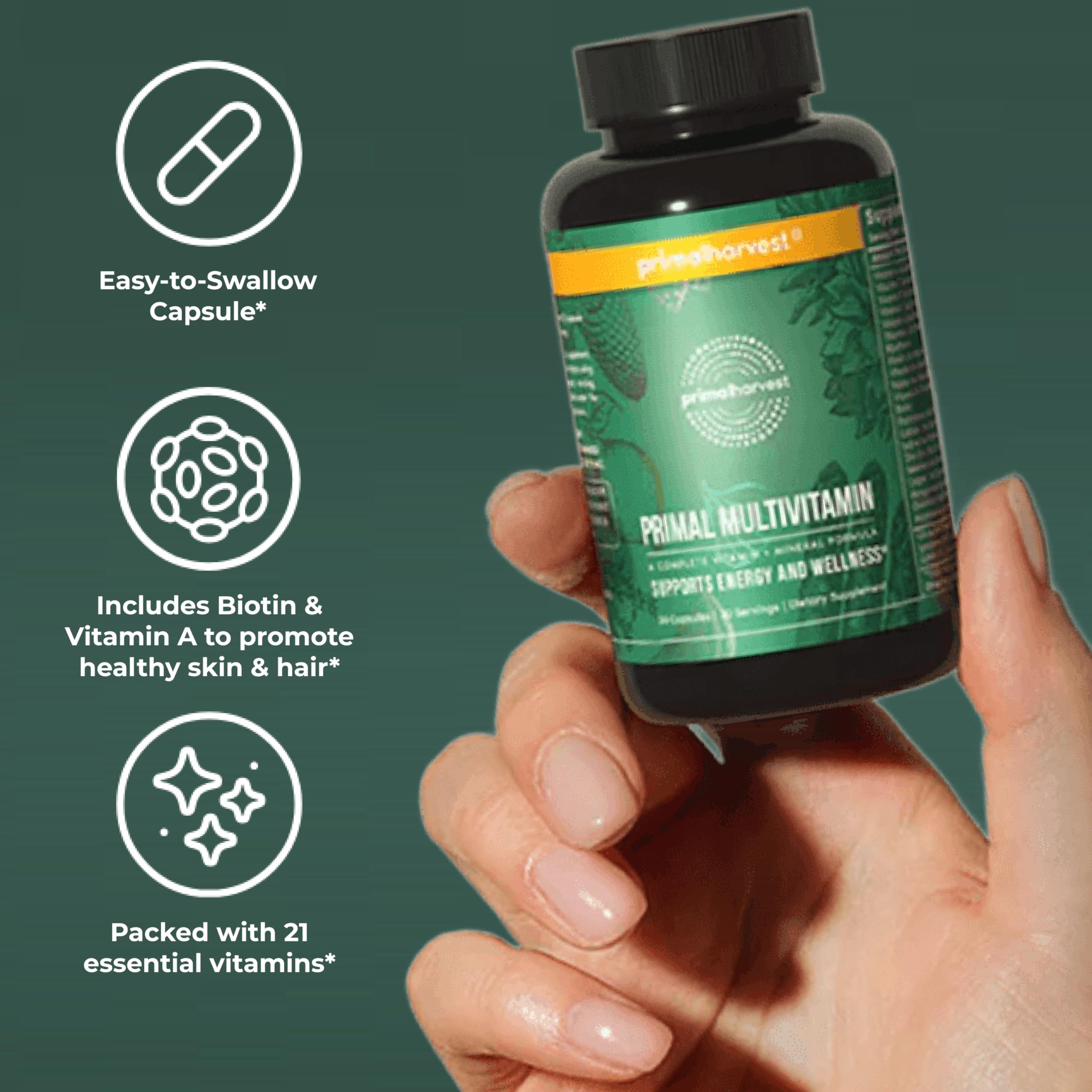 Primal Harvest Multivitamin bottle side view