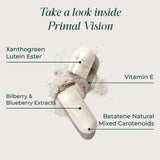 Primal Harvest Primal Vision Lutein bottle with a measuring spoon
