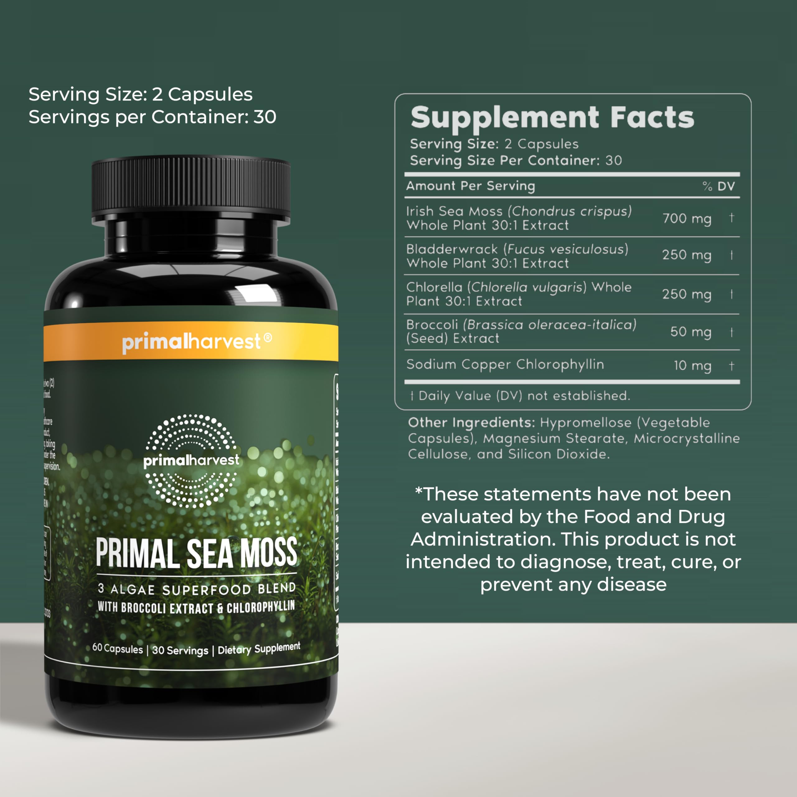 Primal Harvest Sea Moss Complex bottle side view