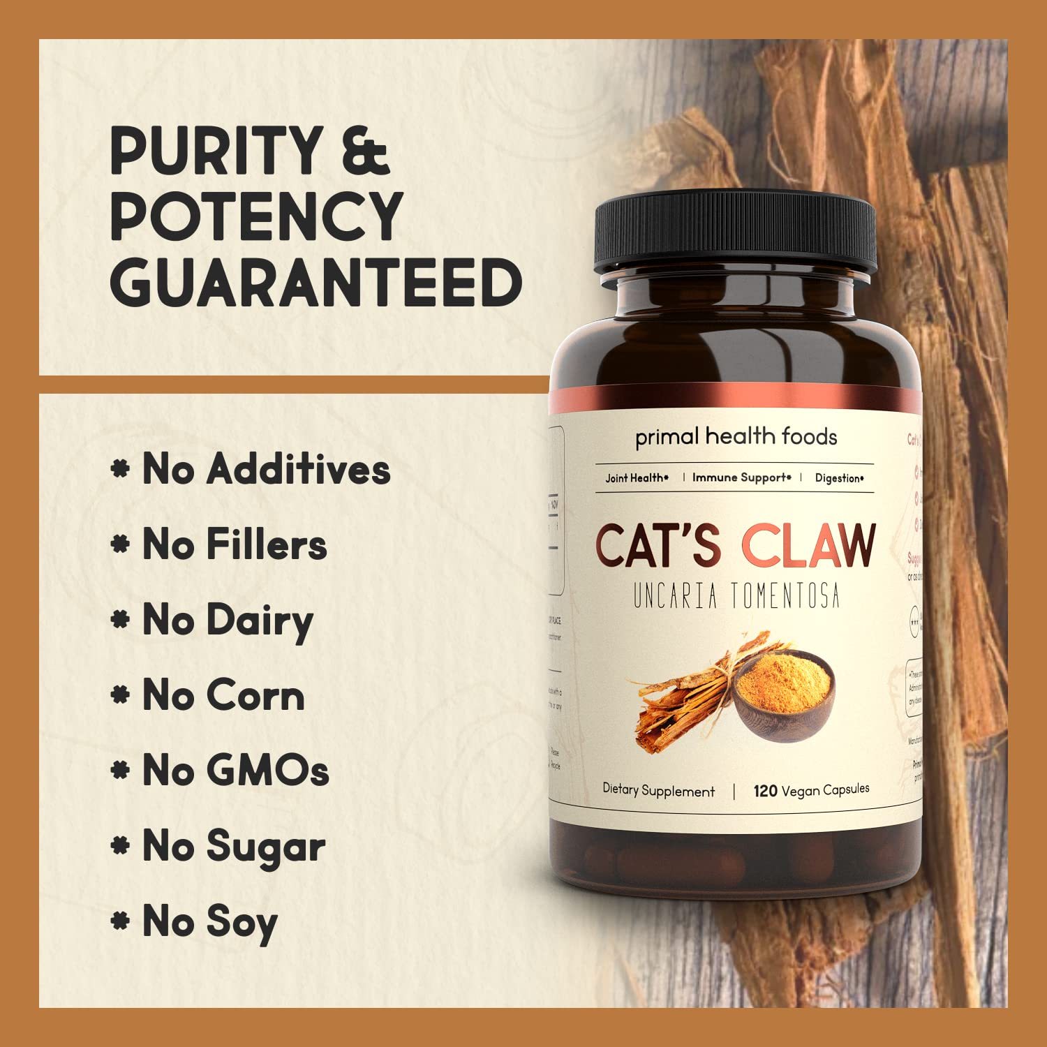 Primal Health Foods Cat's Claw Powder 68g side view