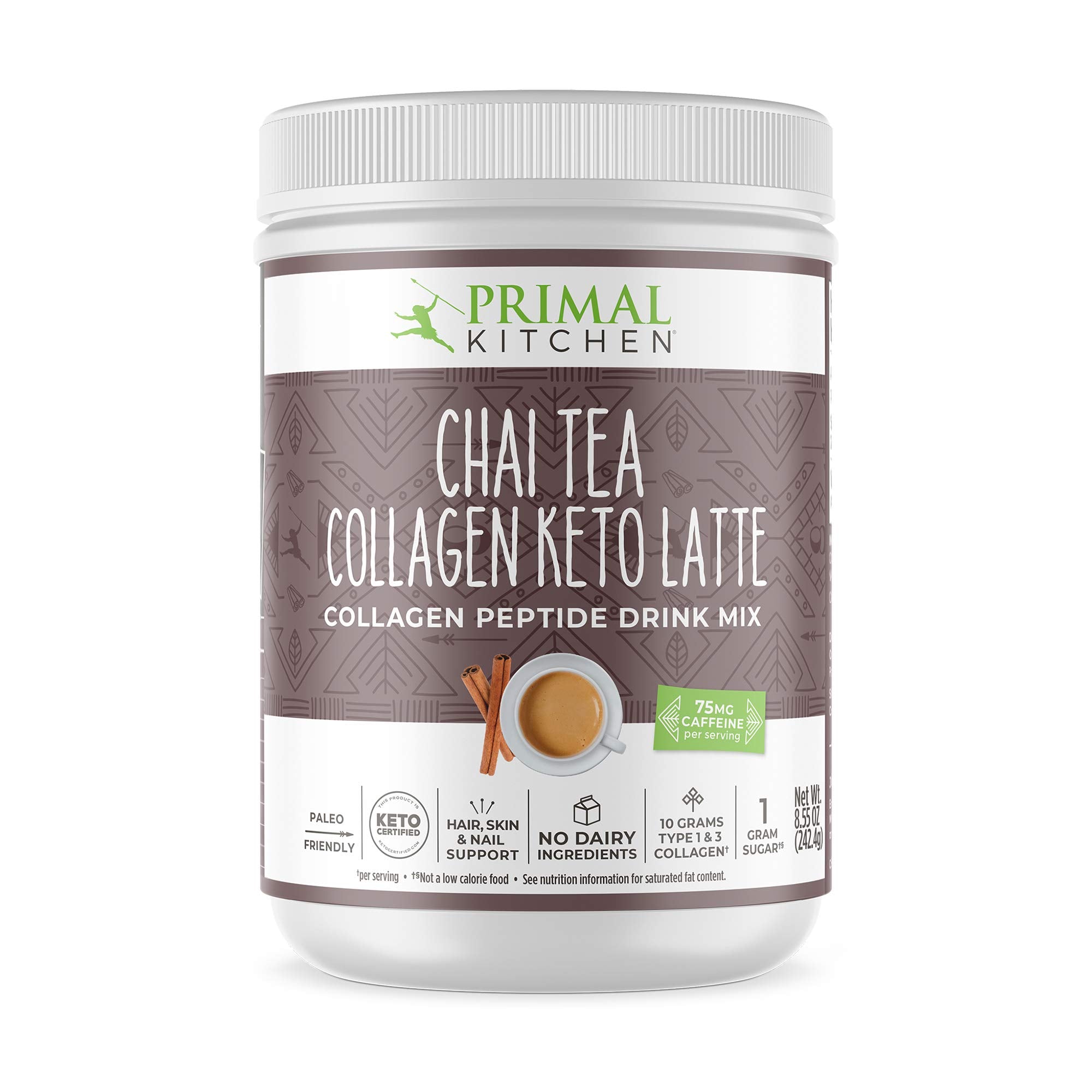 Primal Kitchen Chai Tea Collagen Keto Latte 255g front view