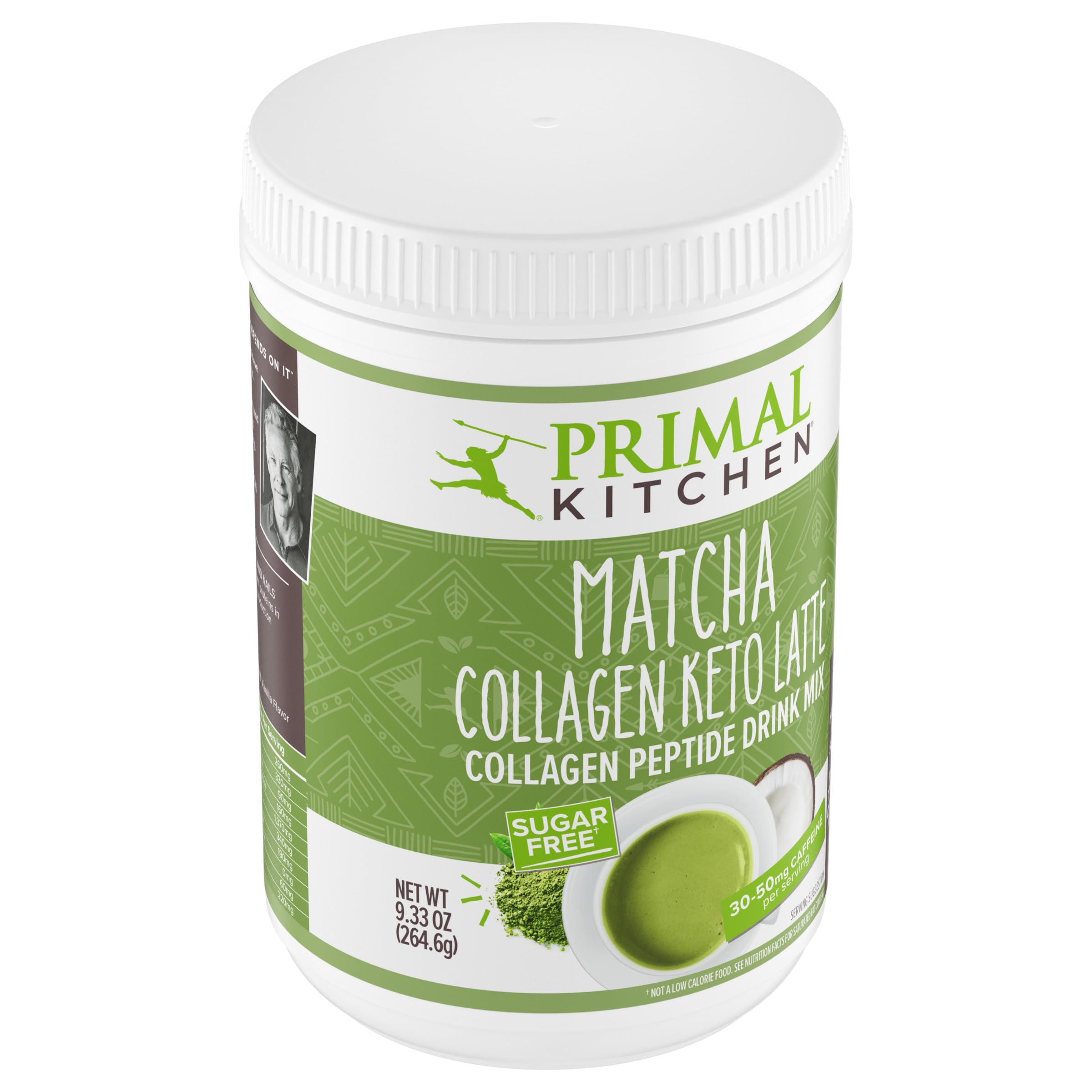 Primal Kitchen Collagen Keto Latte Matcha 272g back view of packaging