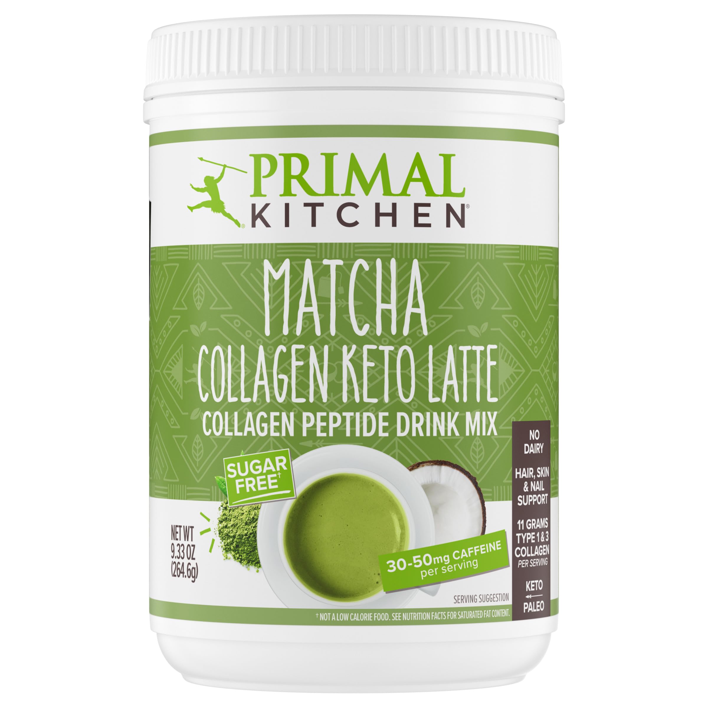 Primal Kitchen Collagen Keto Latte Matcha 272g front view with packaging