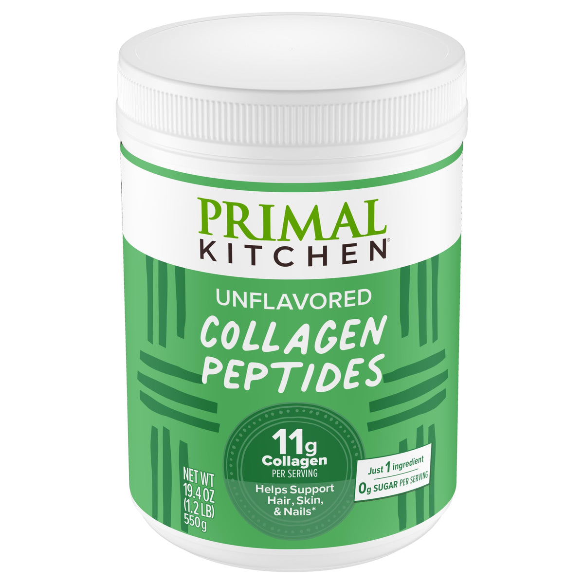Primal Kitchen Unflavored Collagen Peptides 550g front view