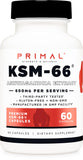 Primal KSM-66 Ashwagandha Capsules bottle front view