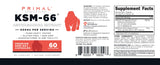 Primal KSM-66 Ashwagandha Capsules packaging dimensions